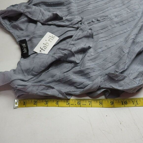 Fab'rik Ruffled Boho Sleeveless Top Women's Size Small Gray Light & Airy - Picture 11 of 11